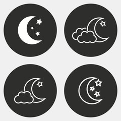 Moon star icon set.