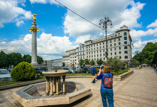 Freedom Square In Tbilisi