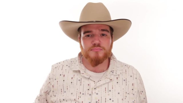 Hipster millennial cowboy with an ace up his sleeve