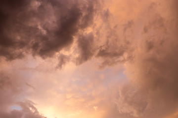 beautiful sky with clouds in the evening