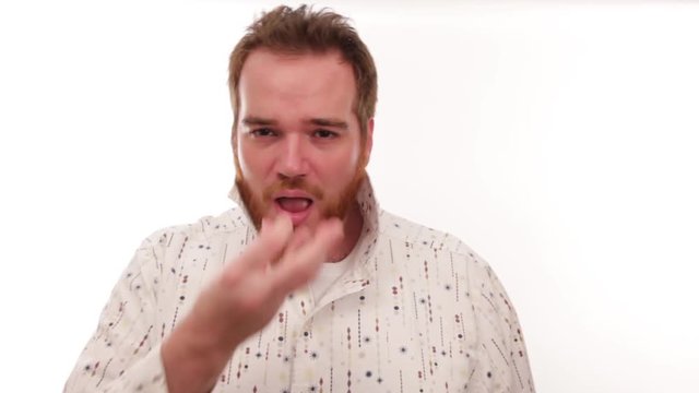 Hipster millennial popping collar and making creepy or sexy looks