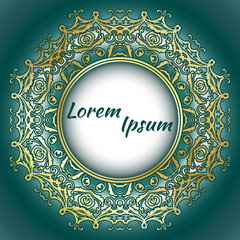 The motif of the mandala flower ornament. the gold rims. Tribal mandala pattern. Frame motifs. Vector, abstract flower mandala. Decorative elements for design. EPS 10