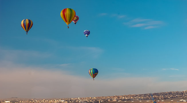 Hot Air Balloon Over Rio Rancho New Mexico