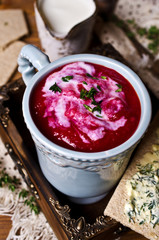 The thick beet soup