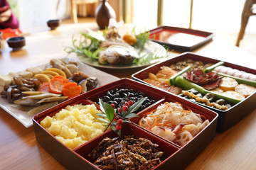 Japanese style new year's meal called Osechi