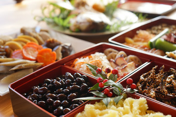 Japanese style new year's meal called Osechi