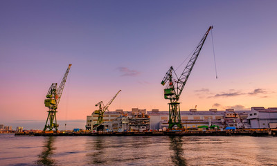 Fototapeta premium The Port of Kobe is the second largest trading port in Japan.