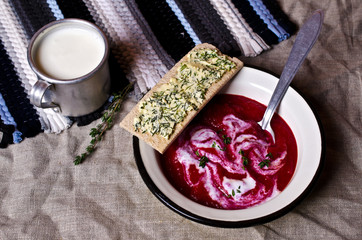 The thick beet soup