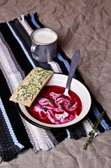 The thick beet soup