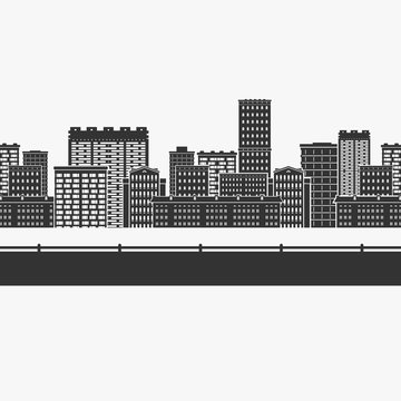Vector Illustration seamless pattern The City Buildings