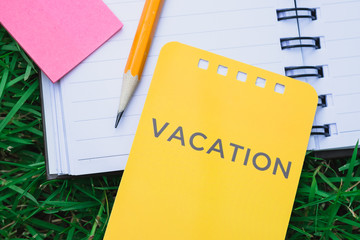 vacation card on grass