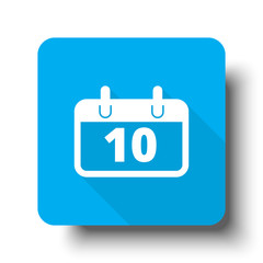 White Calendar icon on blue web button