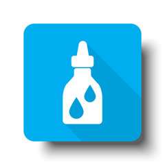 White Medicine Bottle icon on blue web button
