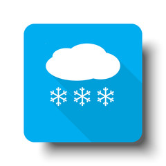 White Snow icon on blue web button