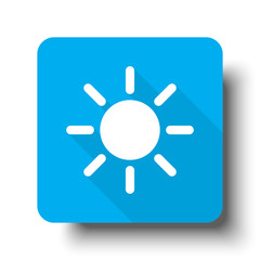 White Sun icon on blue web button