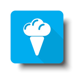 Fototapeta premium White Ice Cream icon on blue web button
