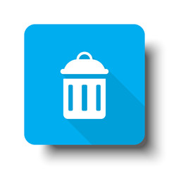 White Delete icon on blue web button