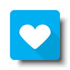 White Heart icon on blue web button