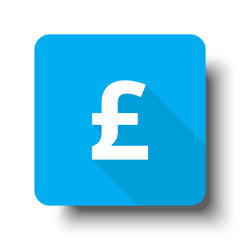 White Pound icon on blue web button