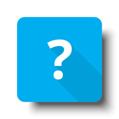 White Question Mark icon on blue web button
