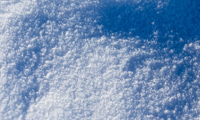 Snow in nature as a background