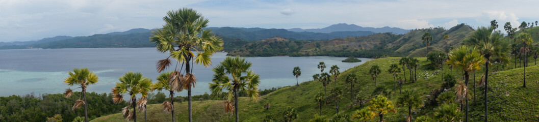Fototapeta na wymiar Panorama depuis Love Hill, Labuan Bajo, Florès, Indonésie