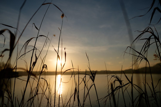 Sunset at Annone Lake