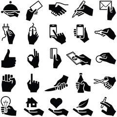 Obraz premium Hand icon collection - silhouette illustration