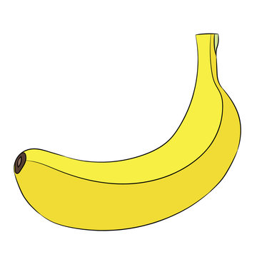 banana isolated on white background of vector illustrations