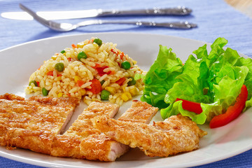 Southern Fried Pork Chops cut in pieces
