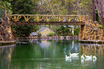 pond with bridge  in Sama Park