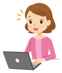 パソコン　女性　主婦