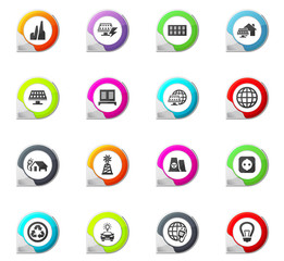 Alternative energy icons set