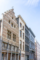 Fototapeta na wymiar Beautiful street view of Old town in Antwerp, Belgium