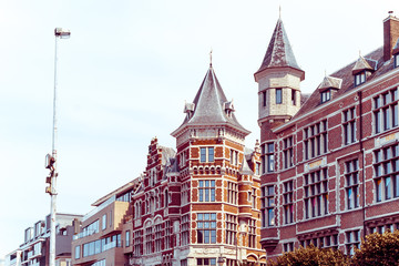 Obraz premium Beautiful street view of Old town in Antwerp, Belgium