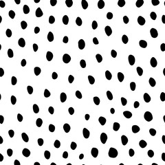 Black and white hand drawn dots seamless pattern. Animal skin style - 132491754