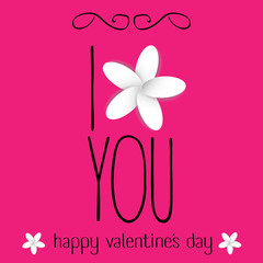I flower you happy valentine’s day
I love you flower made of paper with Valentine's Day on a pink background 
