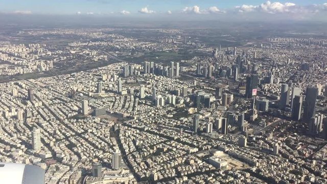 View from the window of a plane on Israel