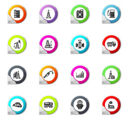 Extraction of oil icons set