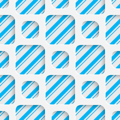 Seamless Square Pattern. White and Blue Wrapping Background