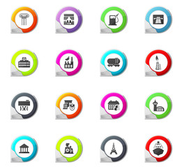 Infrastucture of the city icons set