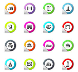 Infrastucture of the city icons set