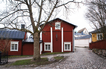 Street in old city Porvoo, Finland