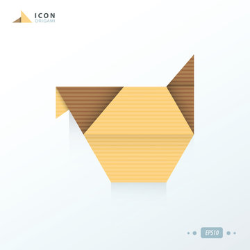 chicken icon origami