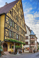 Obraz premium street in Riquewihr, Alsace, France