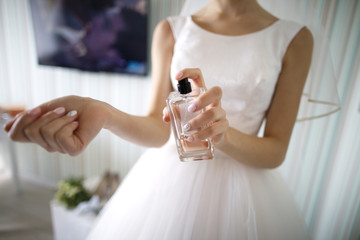 Bride in wedding dress throttled spirits