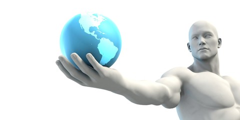 Businessman Holding a Globe