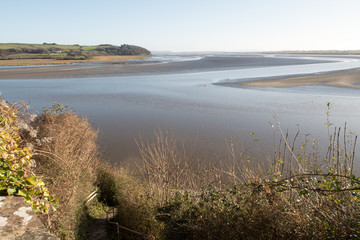 Fototapeta na wymiar View out to sea from Laugharne Carmarthenshire