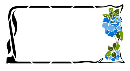 cornice liberty rettangolare blu laterale