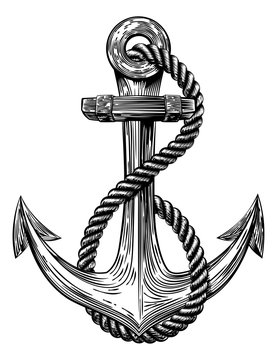 Anchor Vintage Woodcut Style